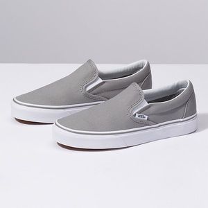 Vans classic gray slip ons